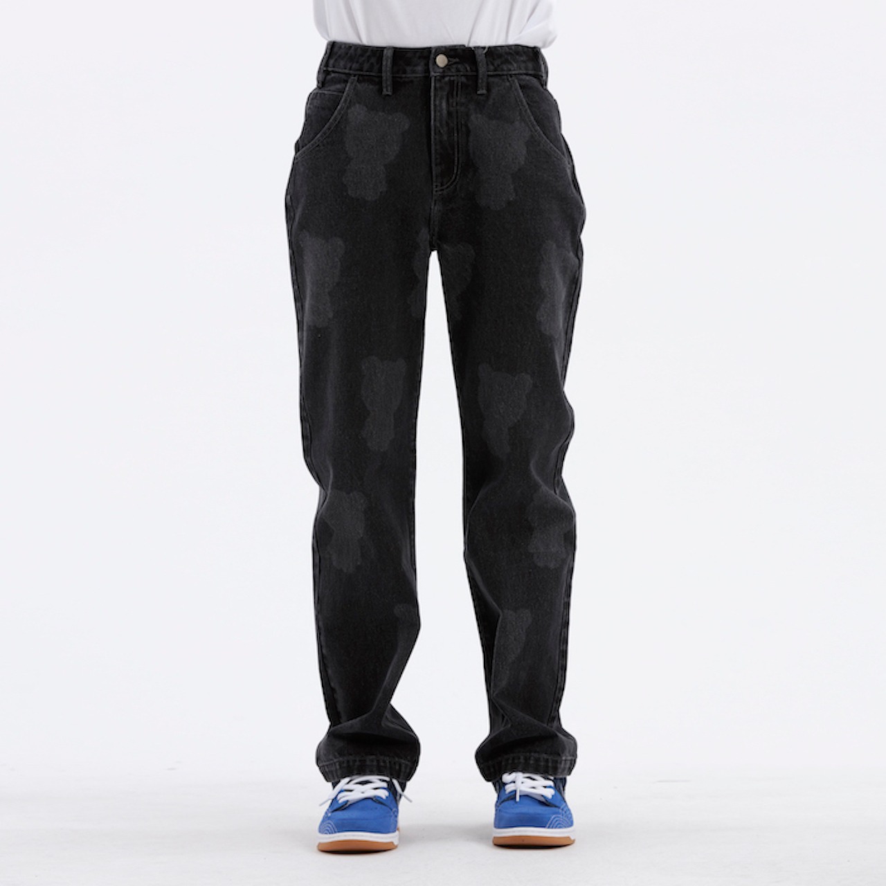 【HIPANDA 】1812メンズ デニムパンツ MEN'S DENIM PANTS / LIGHT BLUE・BLACK
