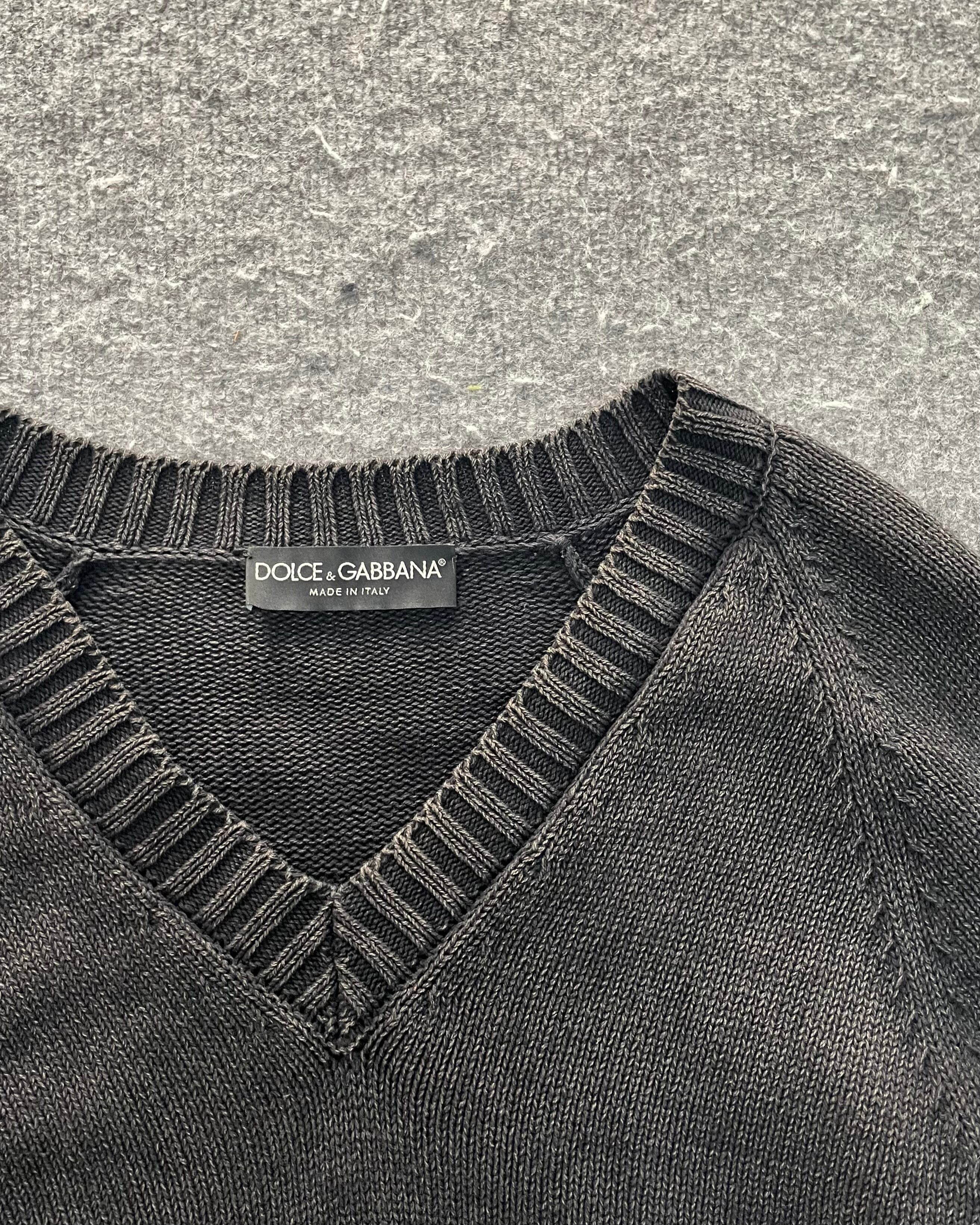 DOLCE＆GABBANA】v-neck rib knit sweater | blendmarket