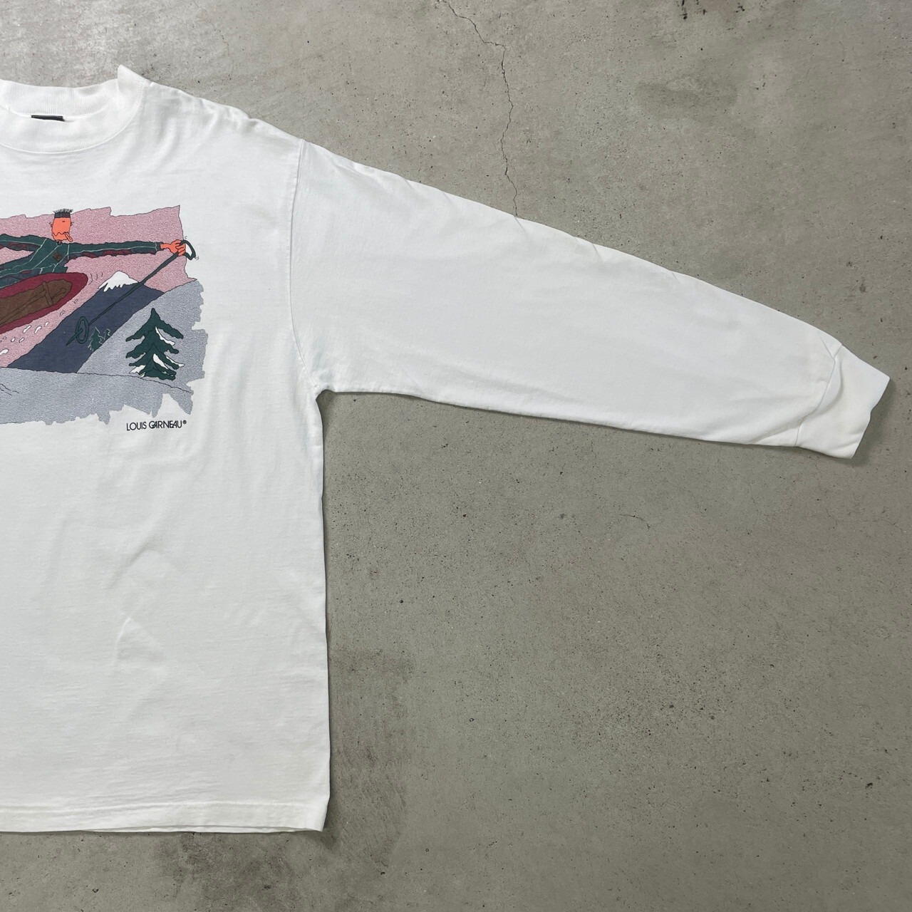 90年代 カナダ製 LOUIS GARNEAU ルイガノ アートプリント ロングT 