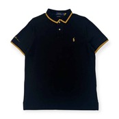POLO RALPH LAUREN ラルフローレン CUSTOM FIT 鹿の子 半袖 ポロシャツ L/G/ブラック×イエロー メンズ