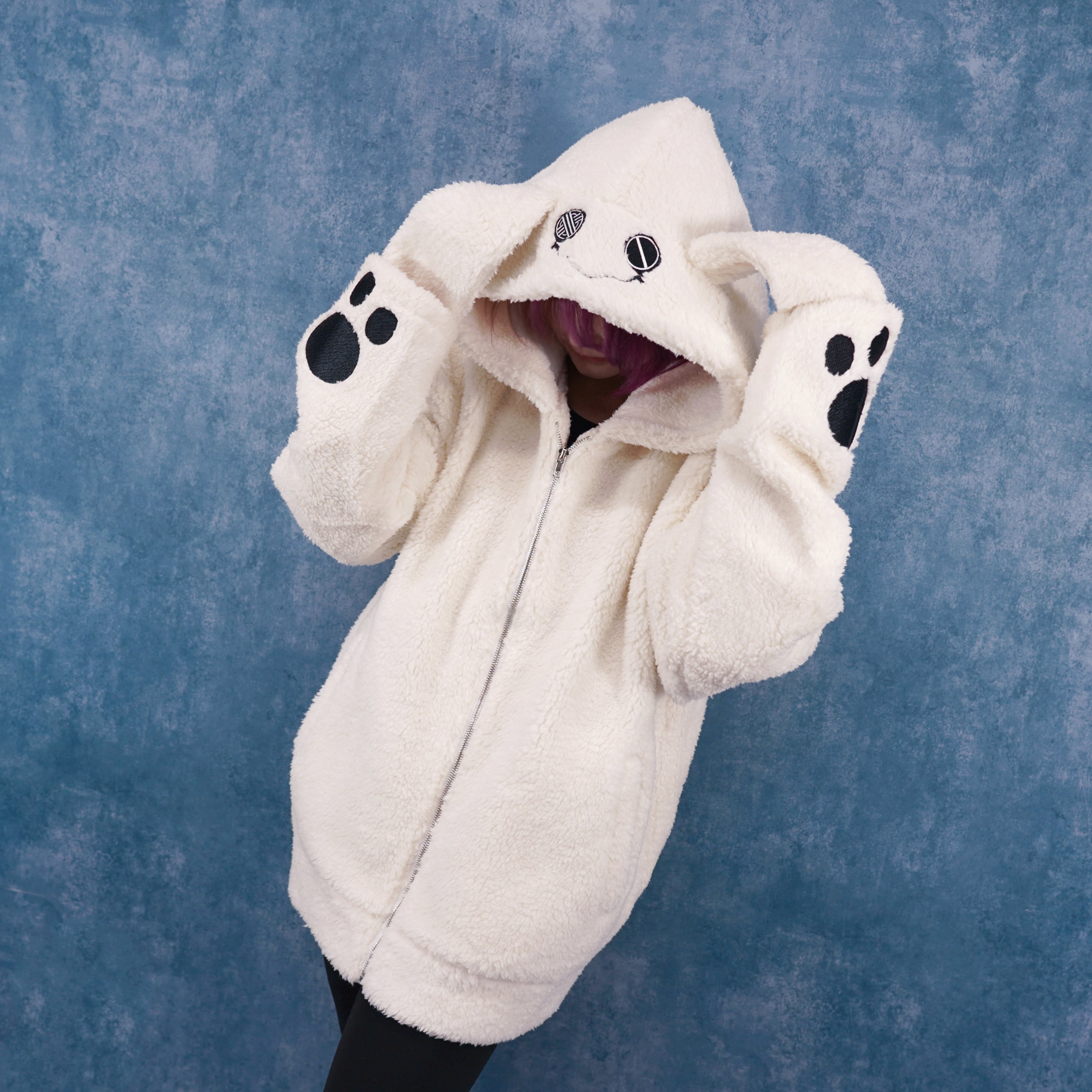 NieR clothing 防寒×軽量もこもこホワイトジップアウター NieR Clothing - NieR clothing 防寒×軽量もこもこホワイトジップ