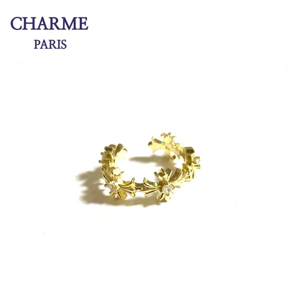 cz diamond cross ring(C)