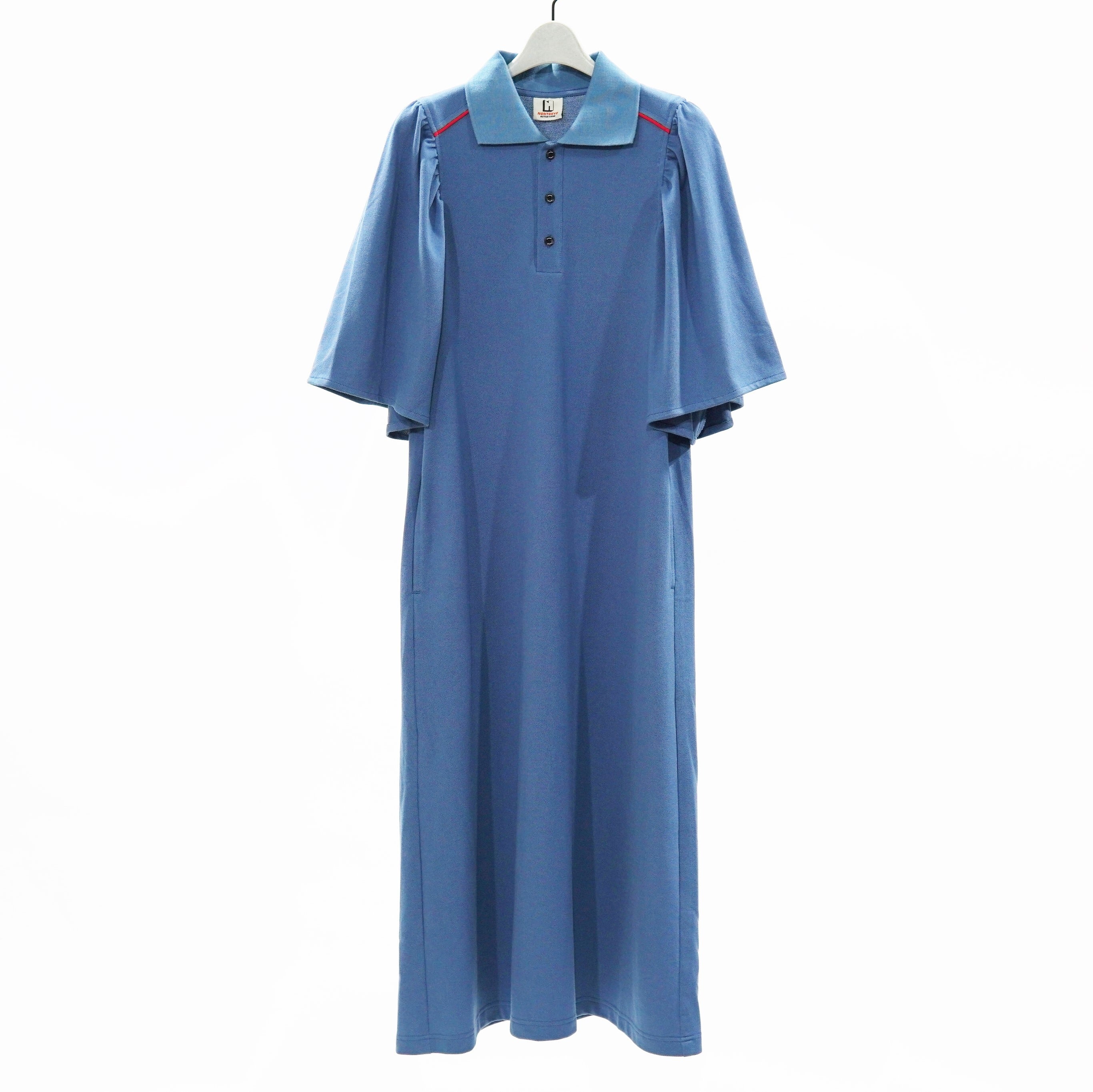 NON TOKYO ノントーキョー / PUFF SLEEVE POLO ONE-PIECE / BLUE