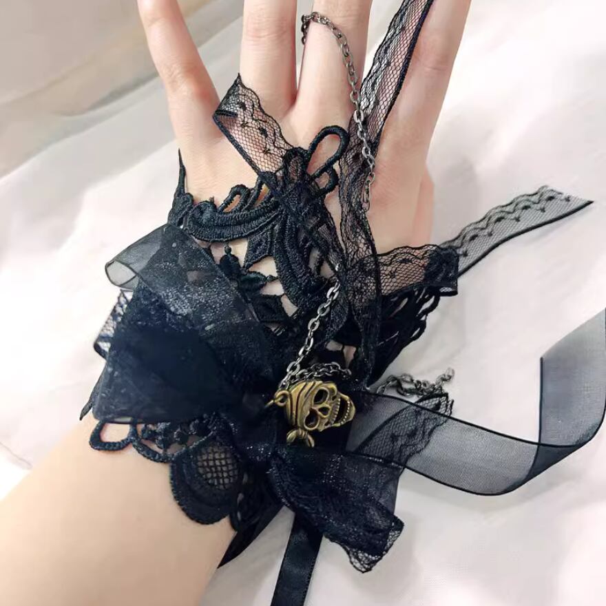 サブカル 服 地雷系 通販リストリボン スカル レース ハンドメイド 闇かわいい かっこいい ストリート系