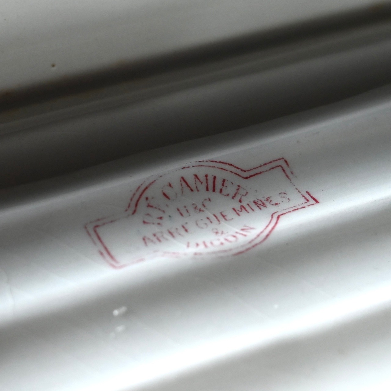 SARREGUEMINES Asparagus Plate / サルグミンヌ アスパラガスプレート〈 フランス食器・皿・フランスアンティーク・アンティークプレート・ブロカント・ヴィンテージ 〉114161