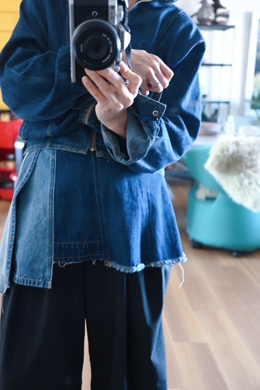 157】2way mini wrap skirt / 157F510-combo | woadblue ONLINE STORE