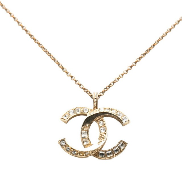シャネル ココマーク ネックレス ゴールド メッキ ラインストーン レディース CHANEL 【中古】
