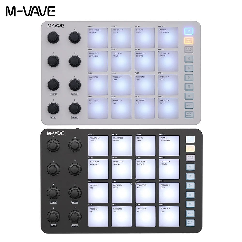 M-VAVE SMC-PAD: USB-Cインターフェース搭載、ポータブルデザインの小型ワイヤレスMIDIコントローラー【打楽器とキーボードに最適】 S22d7345103820 | e-通販 M-VAVE SMC-PAD: USB-Cインターフェース搭載、ポータブルデザインの小型ワイヤレスMIDIコントローラー【打楽器とキーボードに最適】 S22d7345103820 | e-通販