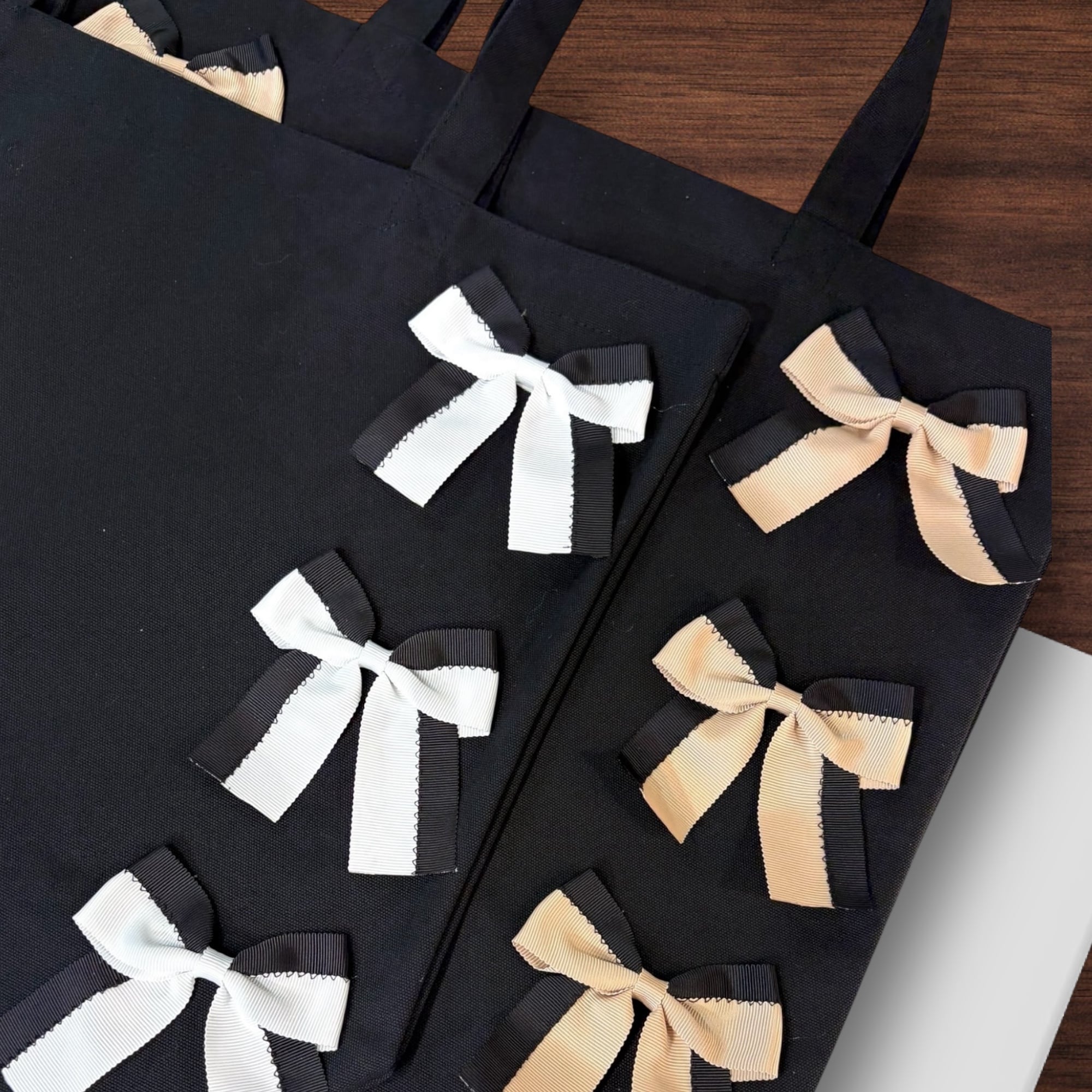 CLOSE SALE★トートL《リボン6P サイド》《バイカラーグログランリボン》(税込4400円) bg0014-