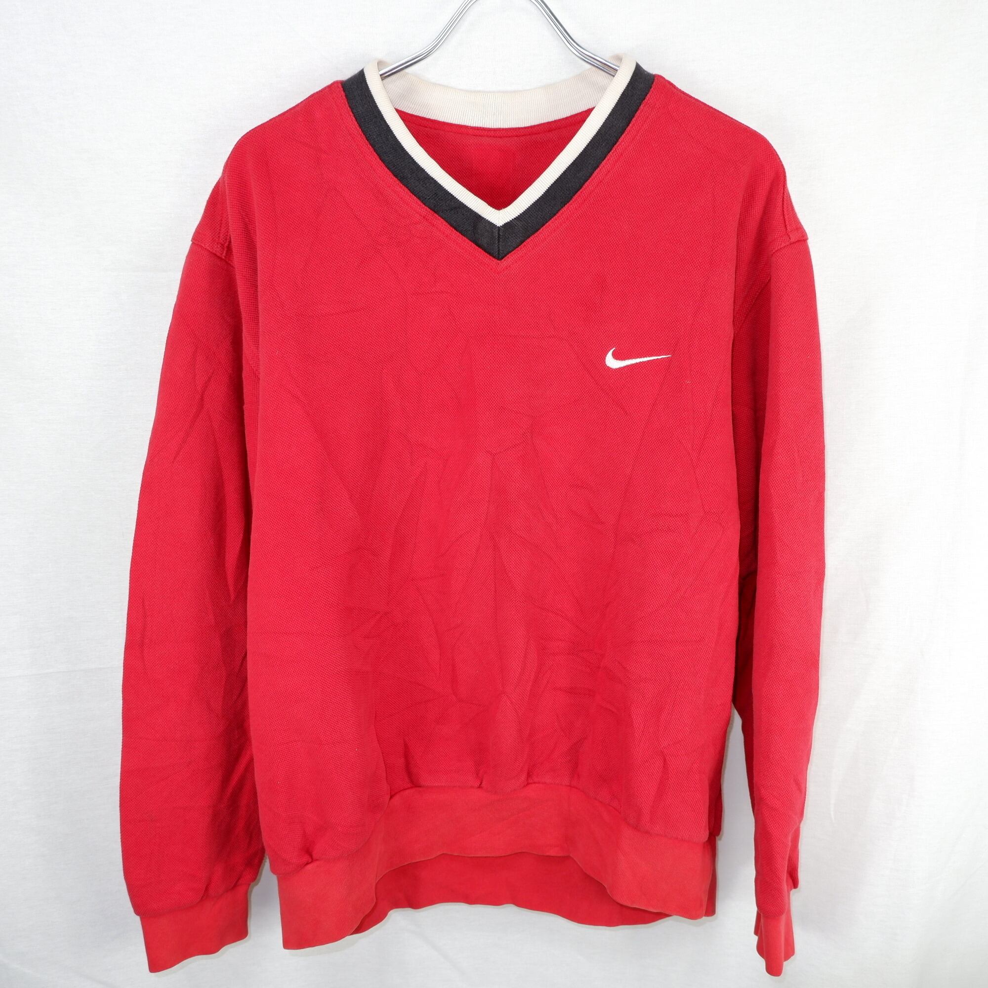 NIKE Red V-neck Embroidery Sweatshirt 