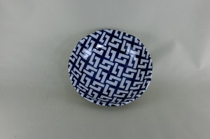 藍小紋伝統柄シリーズ　中鉢（釘抜き）