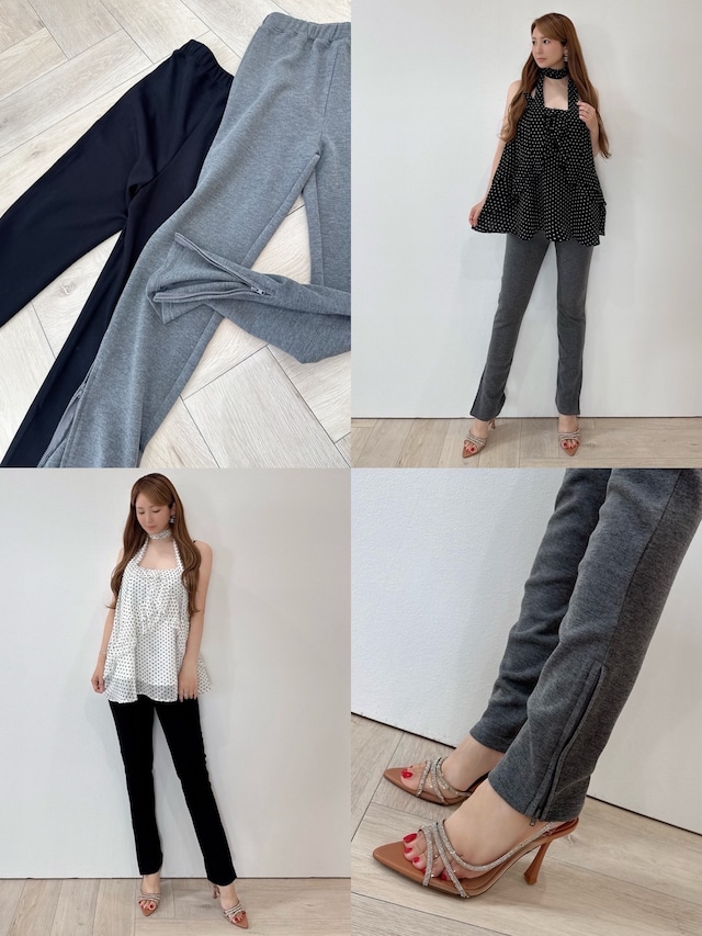 スリットジップ美脚パンツ ¥6,900+tax