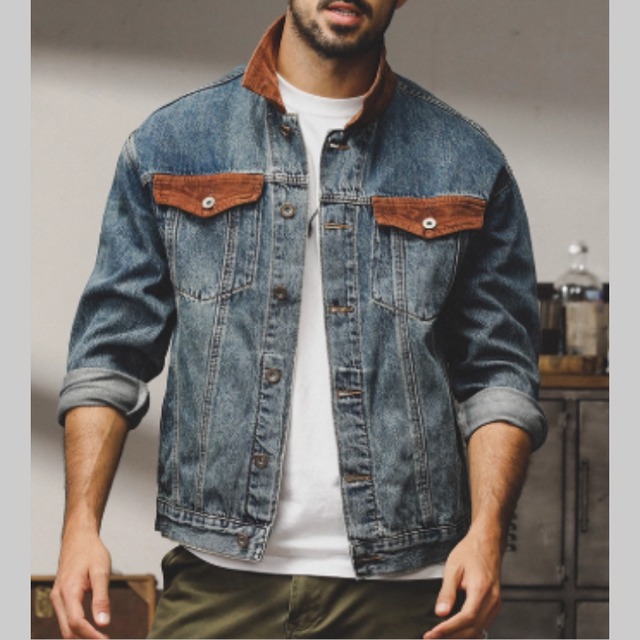 コーデュロイ切替　デニム  ジャケット 　2色　G00186