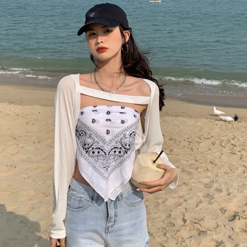 ショートルーズソリッド カラーサマースタイル ロング ブラウス 夏物 ソリッドカラー YY-ファッション6861920133