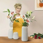 花瓶 陶器 3個セット フラワーベース 白い花瓶  アクセント装飾  ウェディング装飾 テーブルトップ装飾 リビングルーム装飾 ベッドルーム装飾