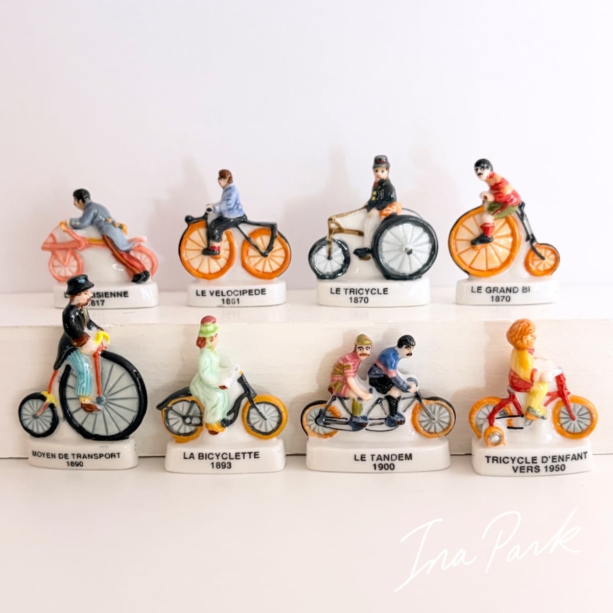 自転車の歴史フェーヴ フェーブ フランス製 ミニチュア 陶器 雑貨 置物