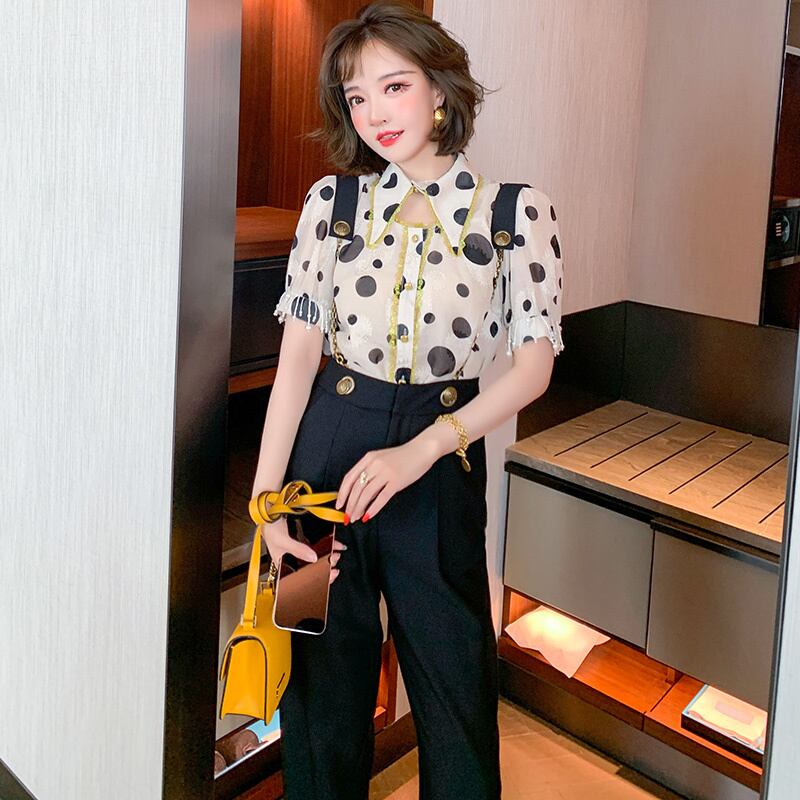 レース水玉シャツ スプリングサマー 春物 夏物 MIUCO70993439123