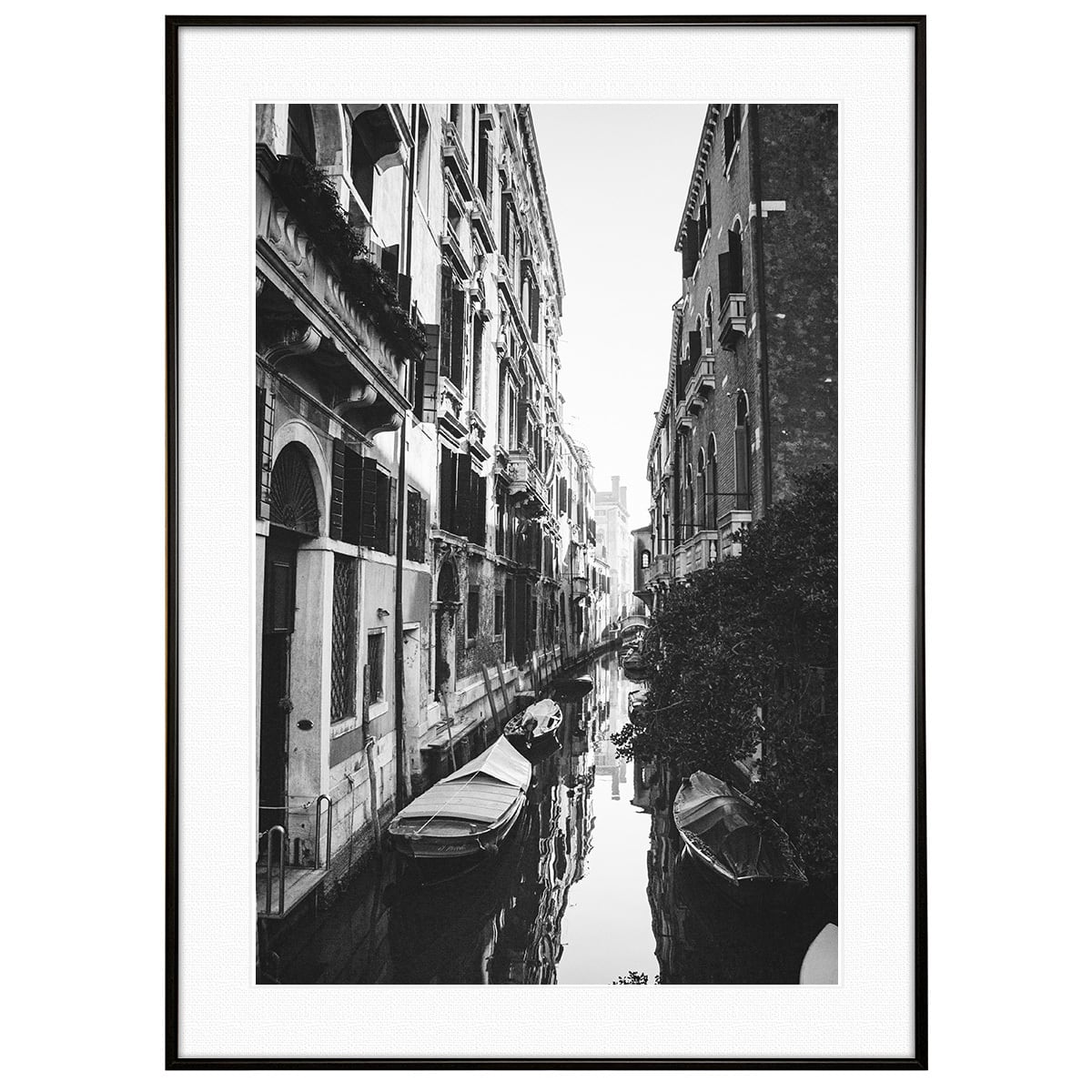 イタリア写真 ヴェネツィア運河 インテリア モノクロアートポスター額装 AS4217