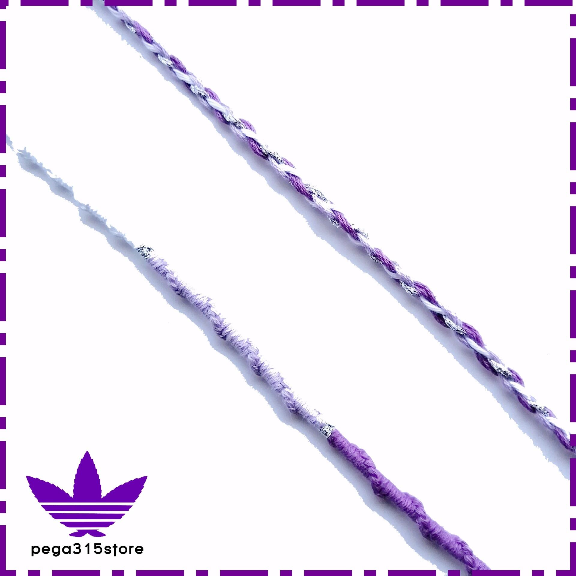 送料無料】アンクレット ミサンガ 足首 パープル 3配色 トリコロール