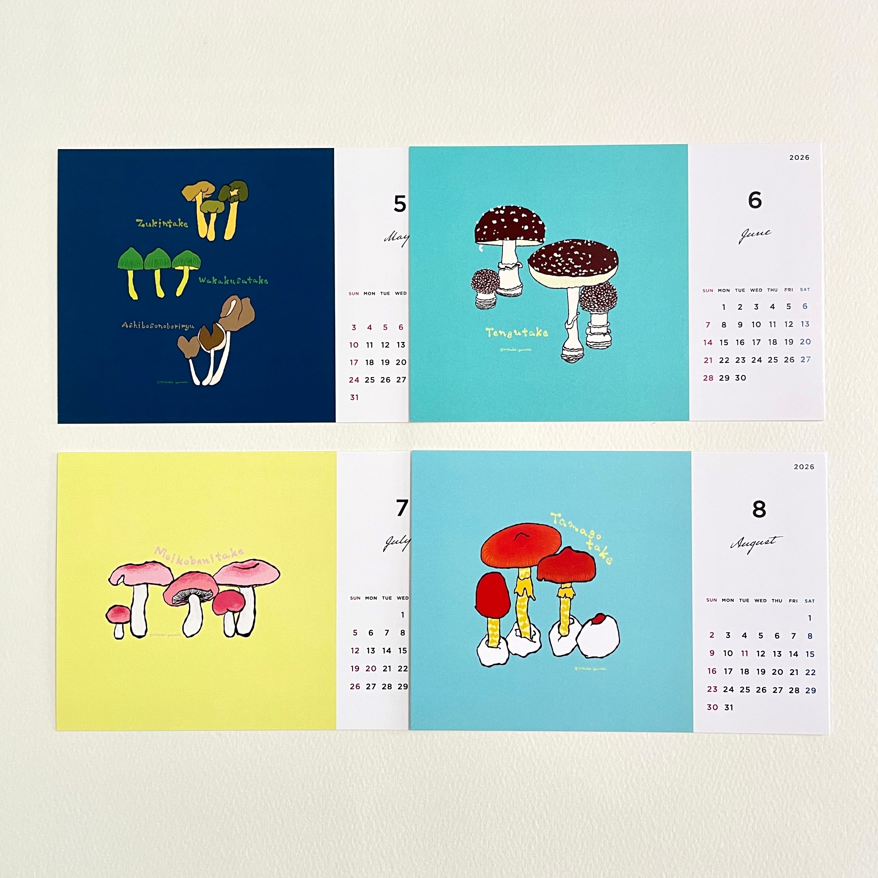 きのこカレンダー2026(木製スタンド付き)