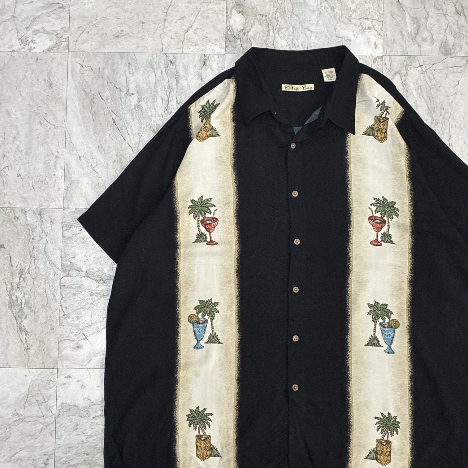 Karl Helmut カールヘルム キューピー柄 半袖 オープンカラーシャツ