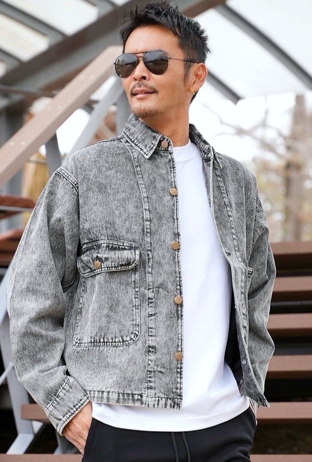 2026 新作 ☆ 10.5OZ ケミカルウォッシュ デニム ブルゾン ジャケット