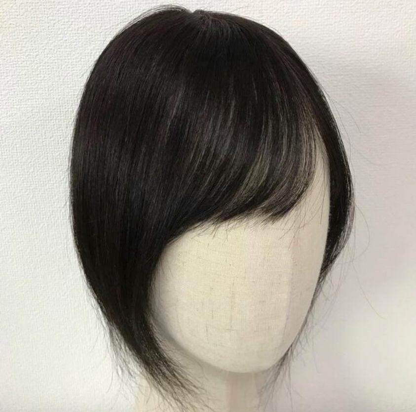 前髪あり 8×13レミー人毛100% ヘアピース 高品質 ポイントウィッグ ...