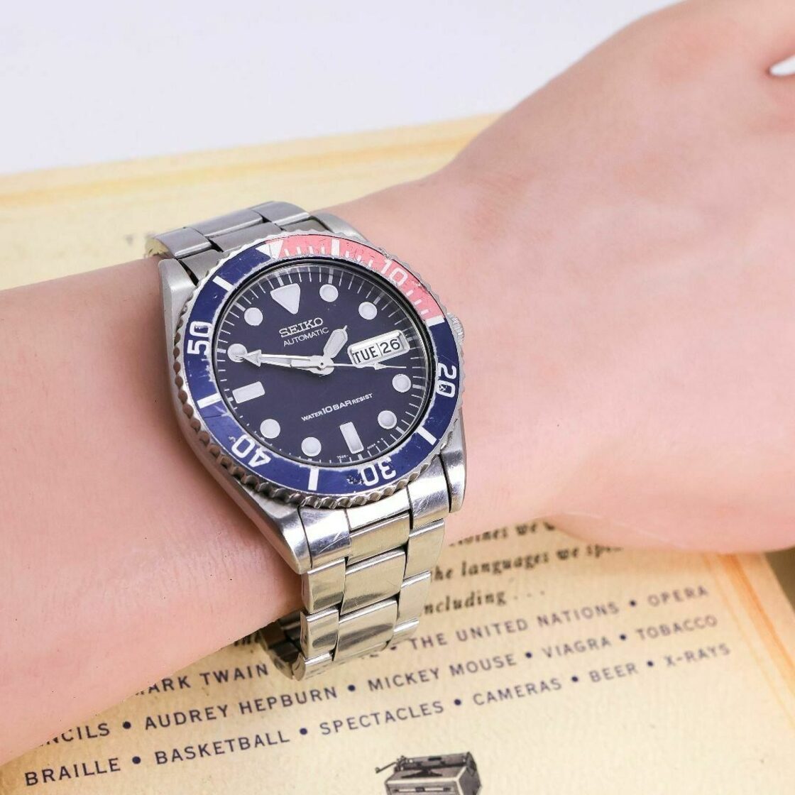 稼働 SEIKO 腕時計 ダイバー 自動巻き 機械式 7S26 デイデイト o 