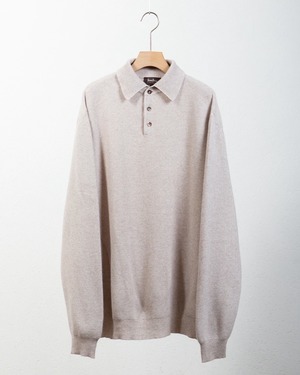 "Neiman Marcus" cashmere × silk knitted polo sweater Made In ITALY