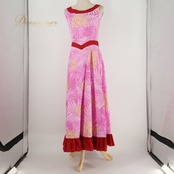 フラダンス 衣装 ALOHA STANDARDS アロハスタンダード ワンピース ドレス ピンク系 ティアレ柄 花柄 植物柄 ハワイアンプリント ハワイアン アロハ フラ ダンス レッスン 練習 ハワアインダンス 裾フリル ノースリーブ レッド系 イエロー系 ホワイト系 ピンク 赤 黄 白 華やか 鮮やか かわいい