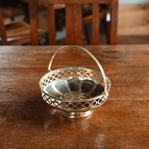 Basket / バスケット〈 プレート・シルバー・トレー・カフェ・店舗什器・アンティーク・ヴィンテージ 〉114012