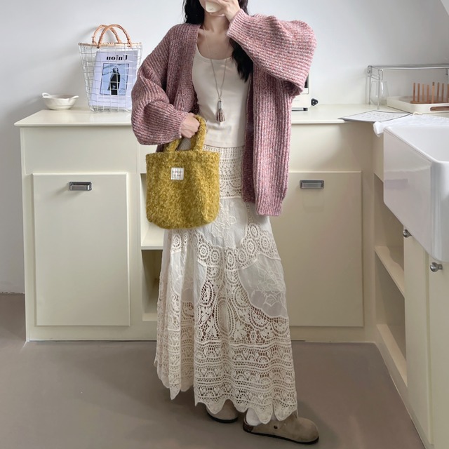 v-neck knit cardigan　J00170