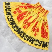 フラダンス 衣装 パウスカート イエロー系 ティアレ柄 カヒコ柄 シングル 華やか 鮮やか 明るい かわいい 黄 赤 黒 ダンス衣装 ハワイアンダンス レディース ハワイアン アロハ ハワイアンプリント フラ ダンス レッスン 練習 レッド系 ブラック系