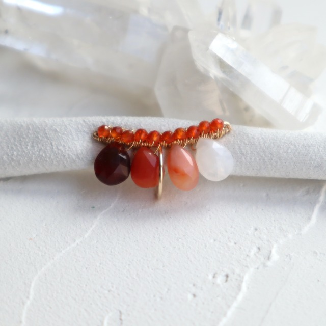 ［片耳イヤリング］single earring/14kgf ファイアオパール