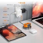 usb コンセント type-c タップ TESSAN 電源タップ USB C充電器 たこあしコンセント 3個AC口 2個タイプA 2個タイプＣタコ足配線 マルチタップ 雷ガード付 小型軽量 日本国内でのみ使用可能