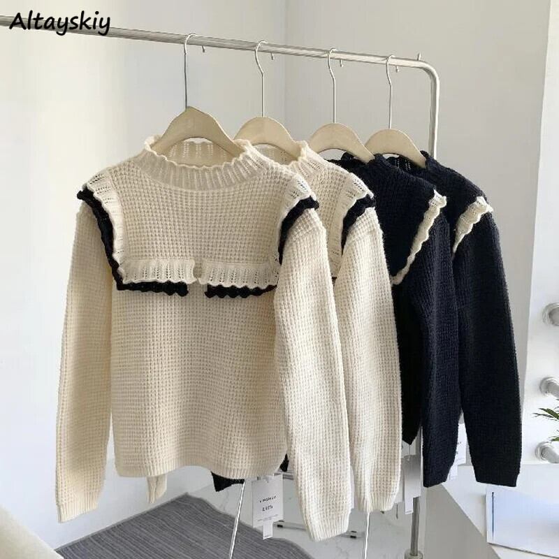 【新作】【送料無料】 プルオーバー女性人気のファッション居心地の良いカレッジ素敵なパッチワークオールマッチホット販売エレガントな若い学生韓国スタイルルーズフィット 0381556668338