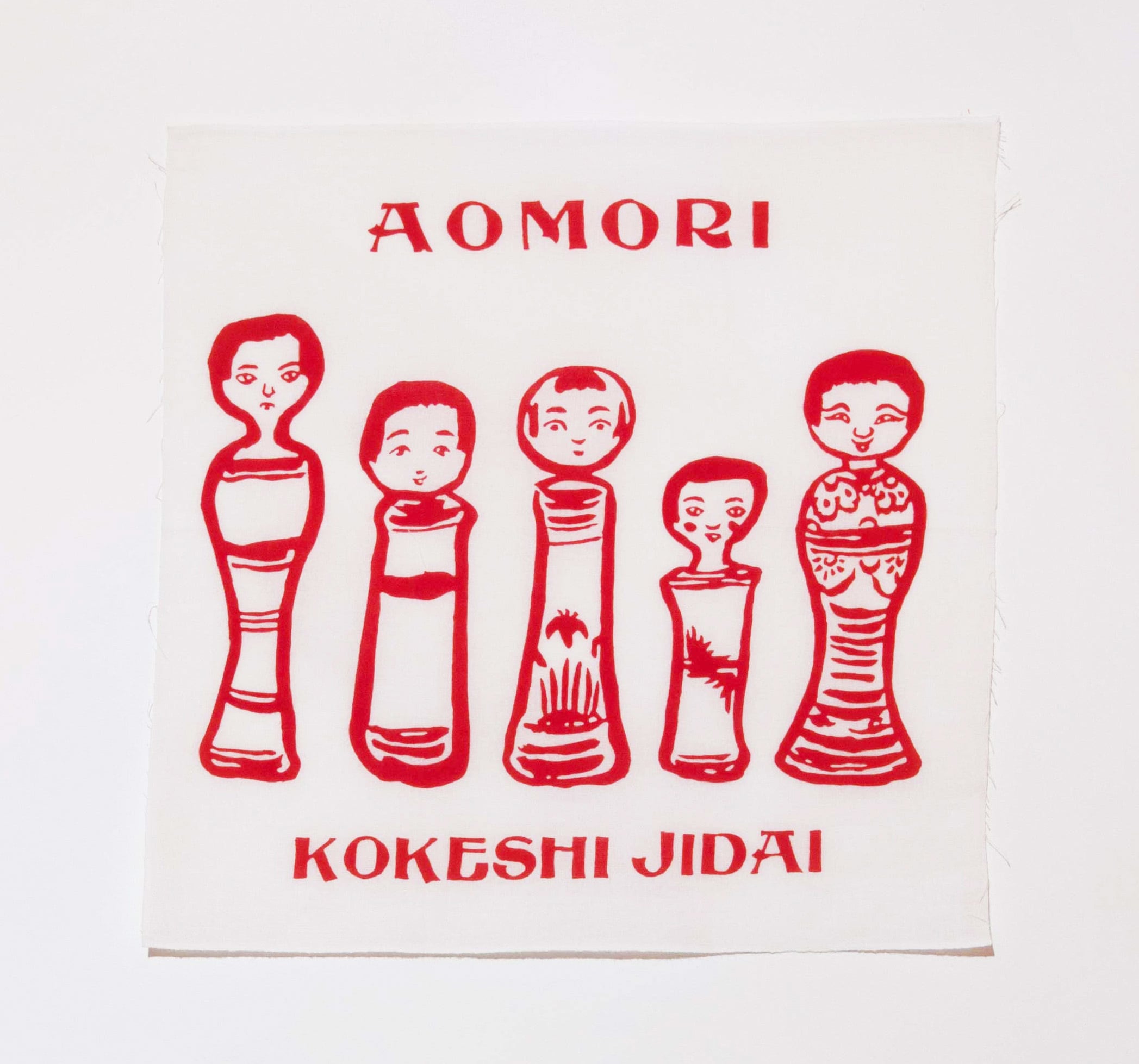 東北6県伝統こけし手ぬぐいハンカチ(6種)