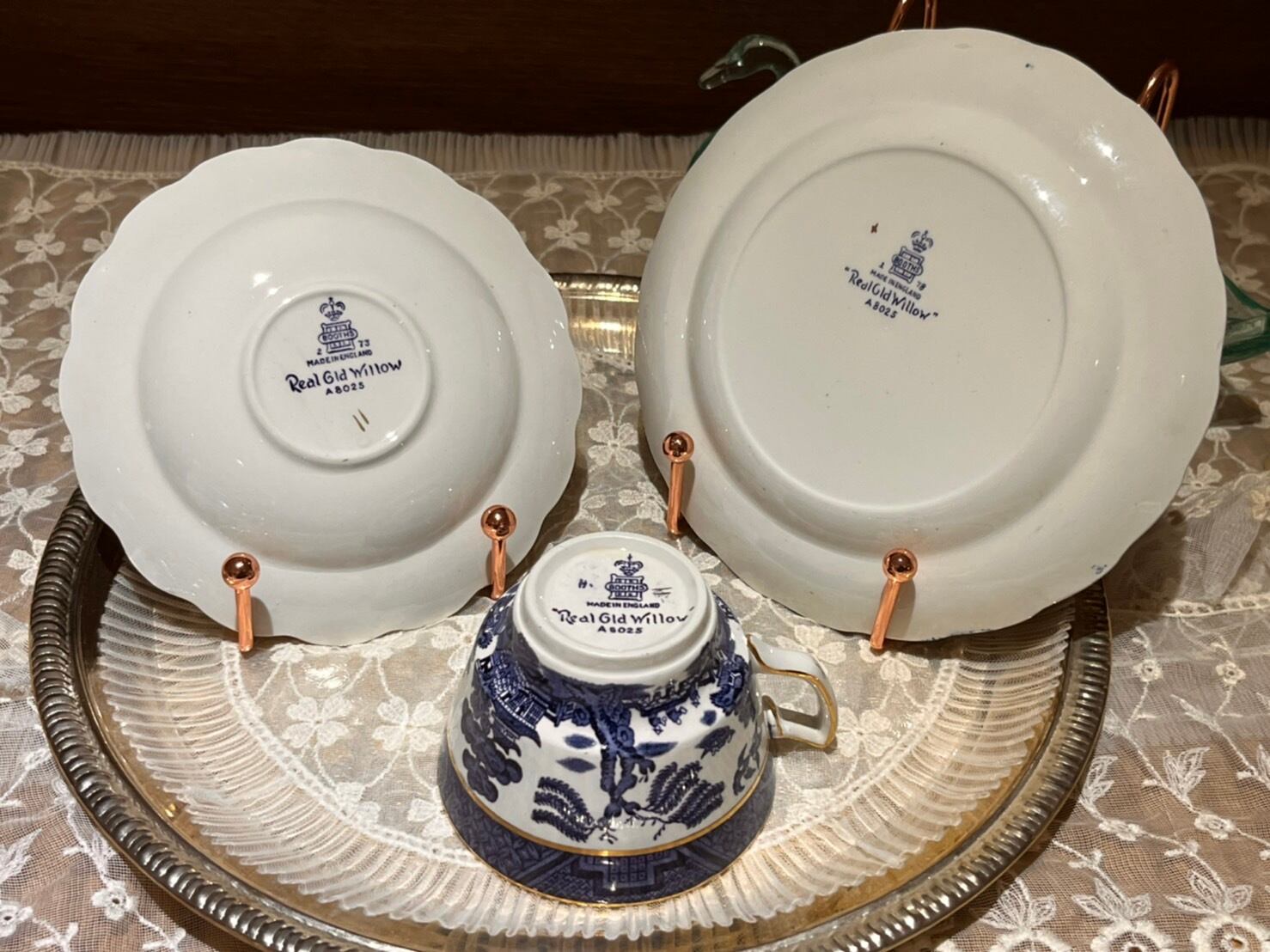 【売約済み】ブース リアルオールドウィロー 15cm リムドボウル 深皿 3枚 売約済み】ブース リアルオールドウィロー 15cm リムドボウル 深皿 3枚