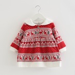 前ボタンの北欧柄あったかニットワンピース