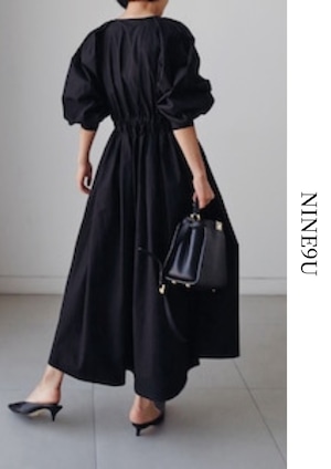 BUBBLE sleeve shirt dress【NINE2914】