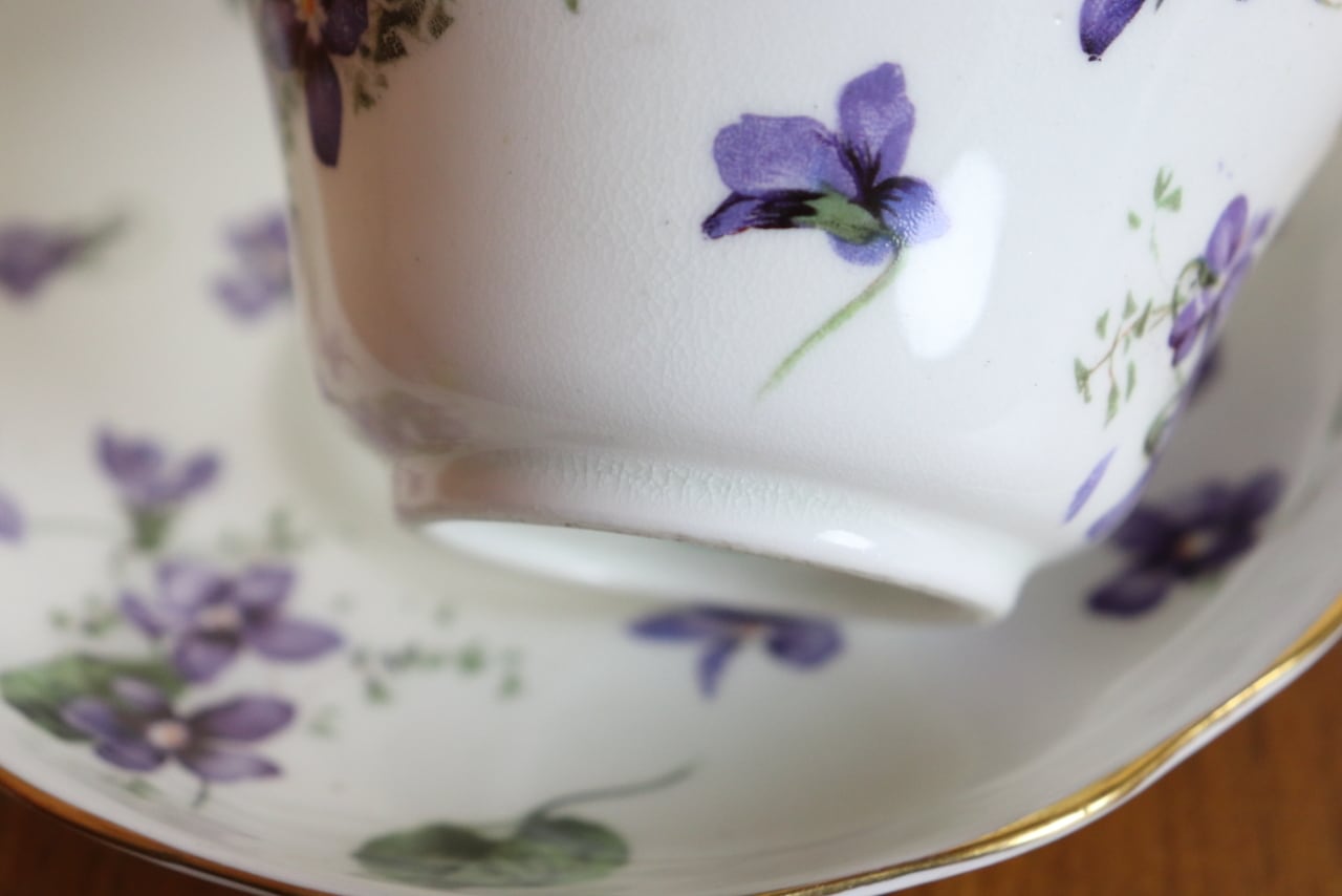 0215-333 【超希少】【美品】Hammersley ハマースレイ Victorian Violets ヴィクトリアンバイオレット シェルプレート ハマースレイ ヴィクトリアンバイオレット ティーポット スミレ