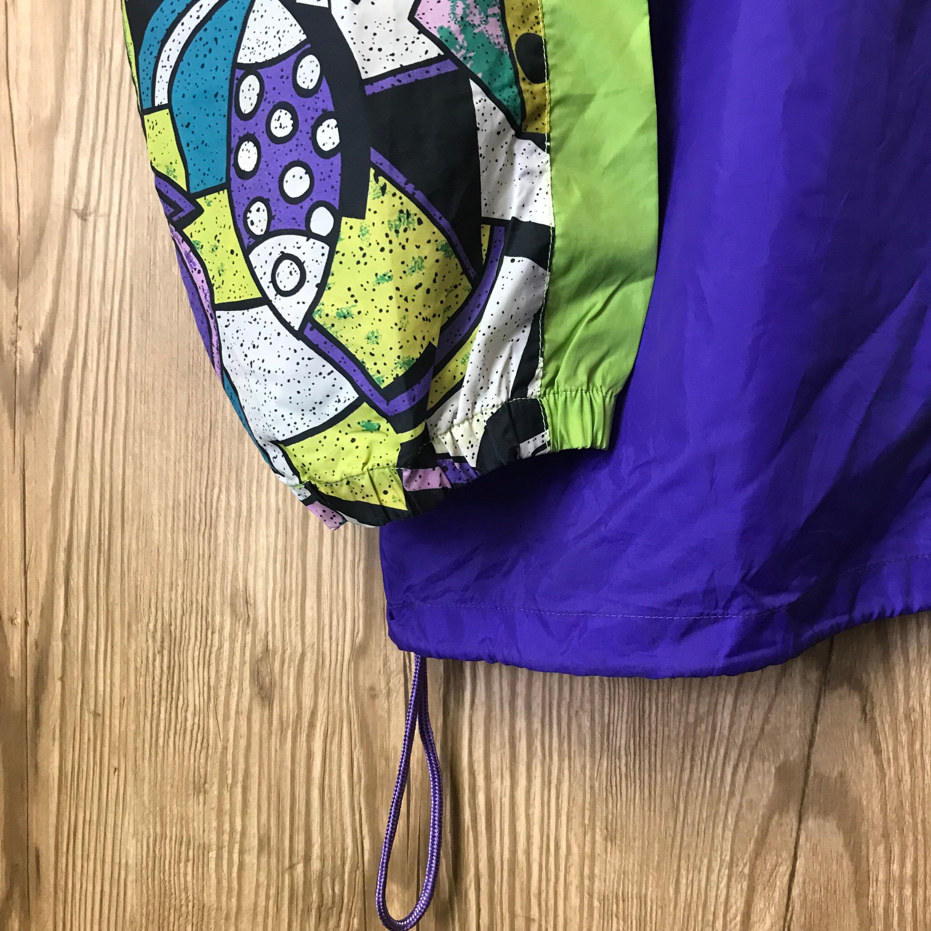 ☆90s VINTAGE active ナイロンジャケット フード収納付き メンズL
