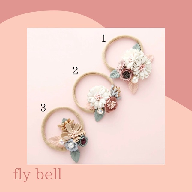 エレガントフラワーヘアバンド》》》》》》》》》》》ベビー　キッズ　ヘアバンド　フラワー　イベント　パーティー　海外子供服　インポート　キッズファッション