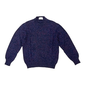 Settefili Cashmere(セッテフィーリカシミア) Melange Cotton/ Wool CrewNeck Knit(RACAR5H.CAM1)/NAVY