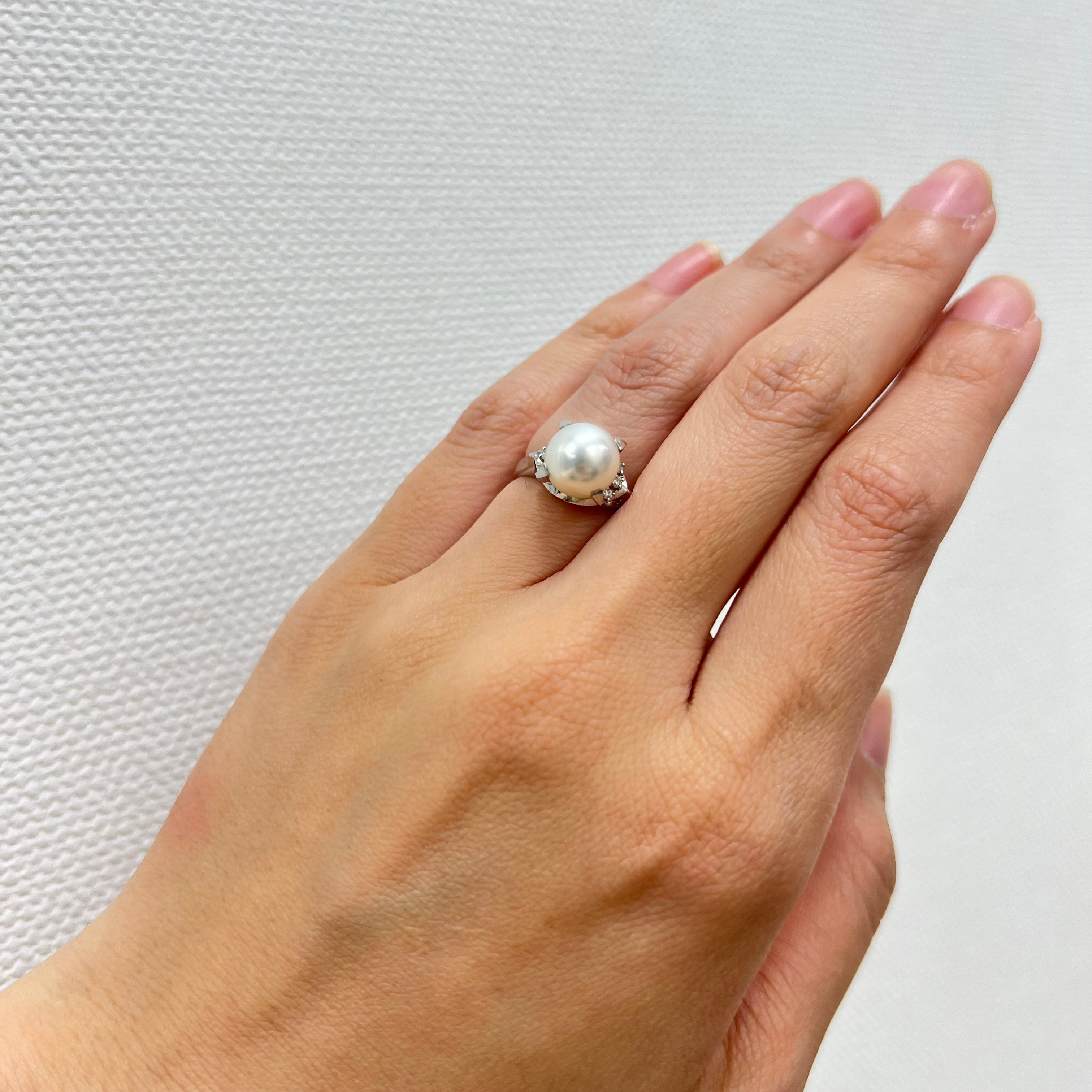 昭和ジュエリー パール ダイヤモンド リング Pt900 ヴィンテージ 昭和