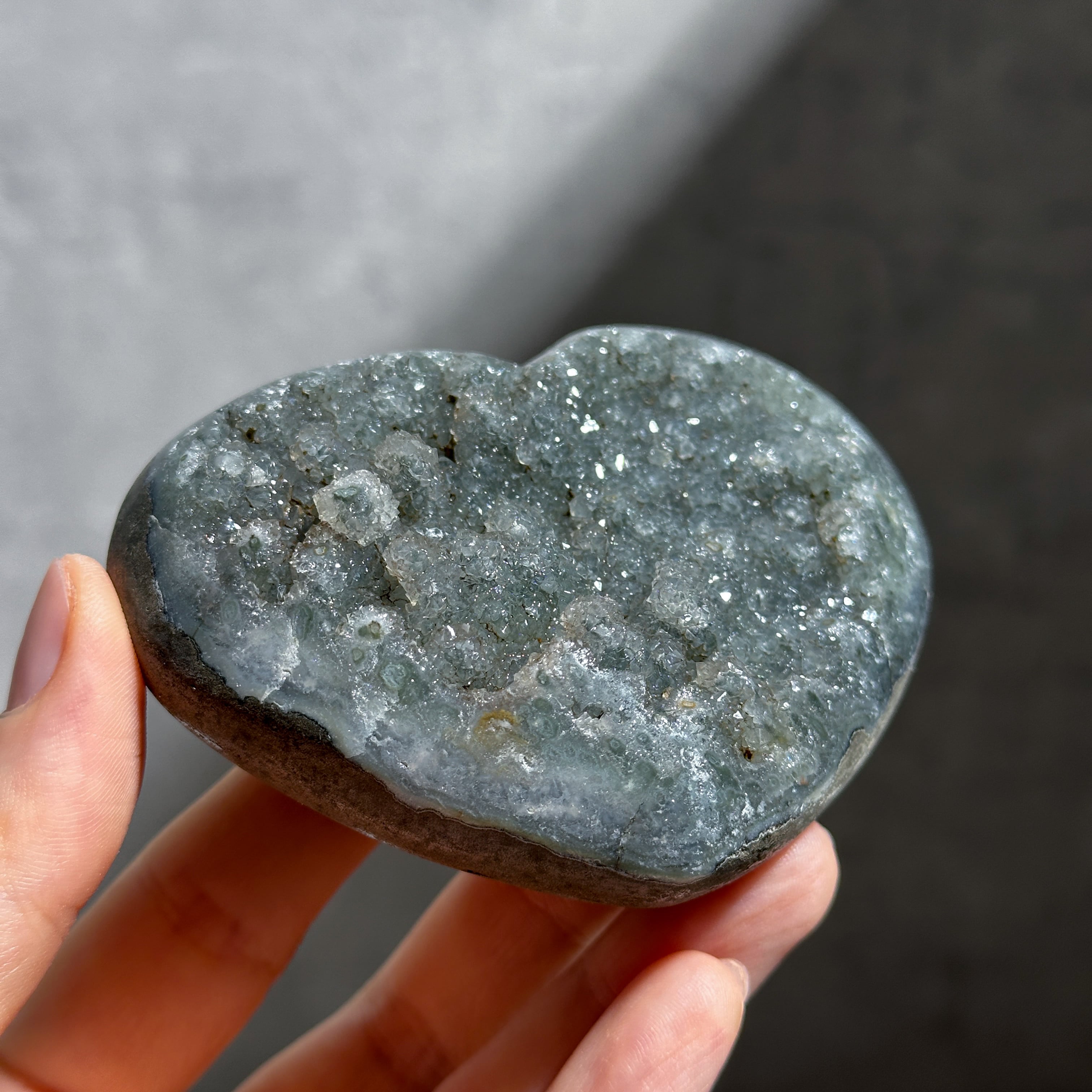 アゲート×ドゥルージー ハート 43◇ Agate × Druzy ◇天然石・鉱物