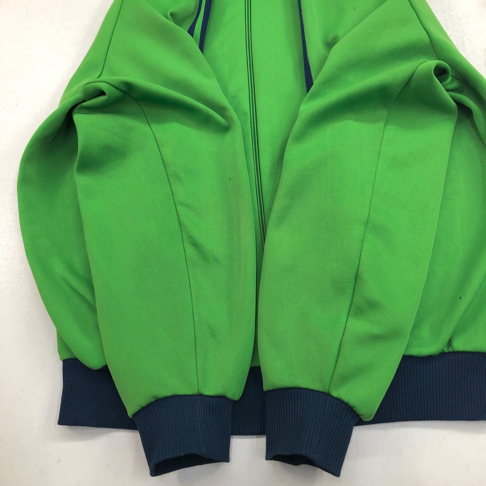 adidas アディダス　デサント製トラックジャケット　ジャージ　ライムグリーン ADIDAS アディダス 80年代 KOREA製 トラックジャケット ジャージ