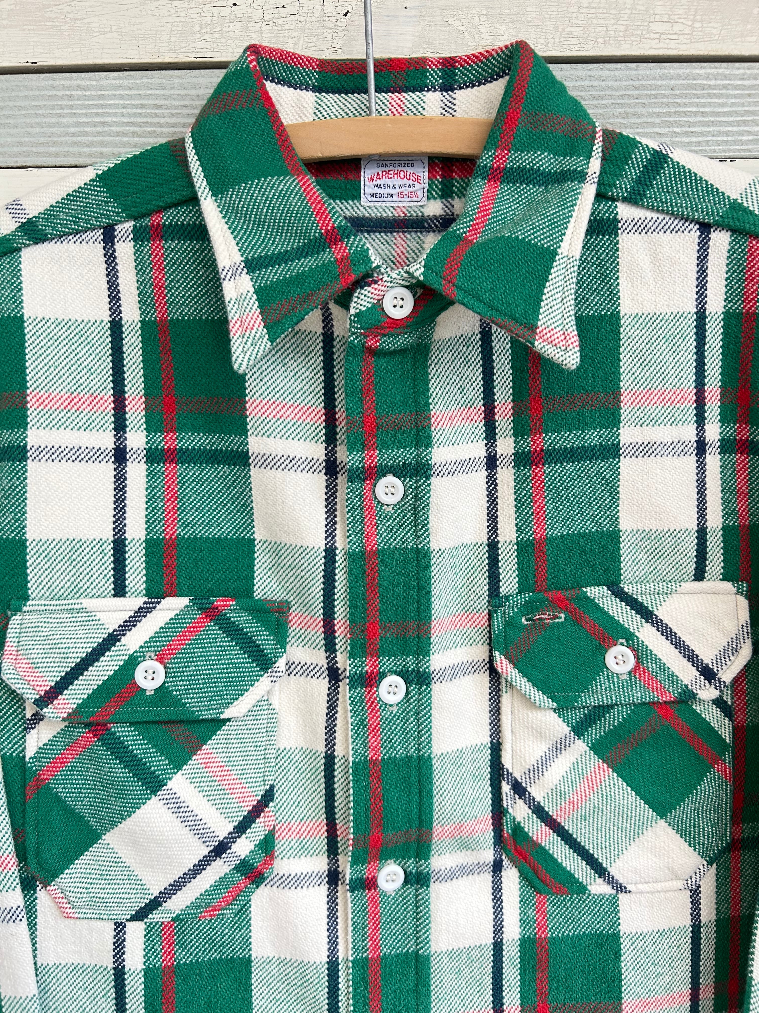WAREHOUSE 3104 Flannel Shirts C柄 O/W 2－GREEN | union online shop