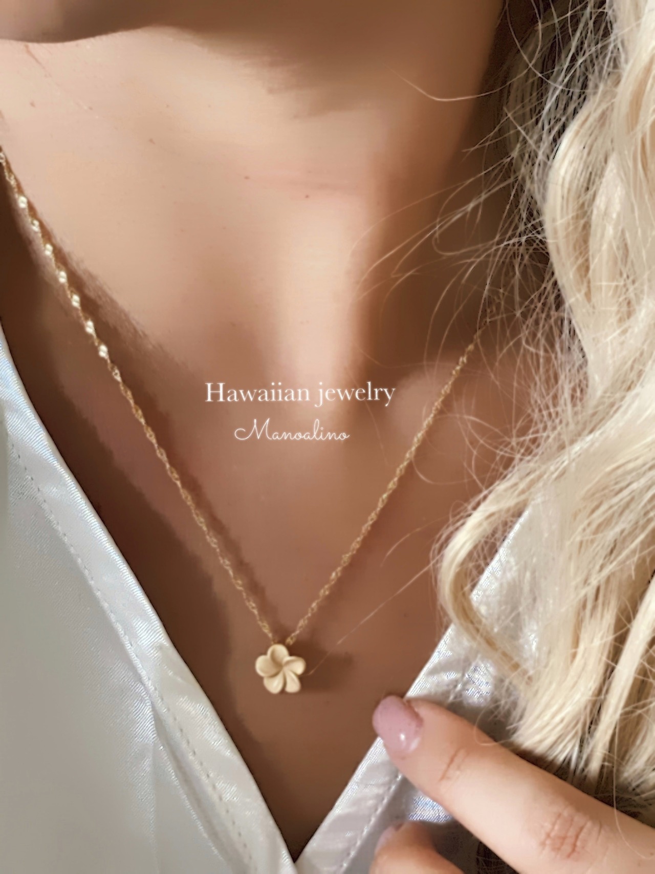 "2way"Plumeria simple necklace Hawaiianjewelry ("2way"ハワイアンジュエリーシンプルプルメリアネックレス)