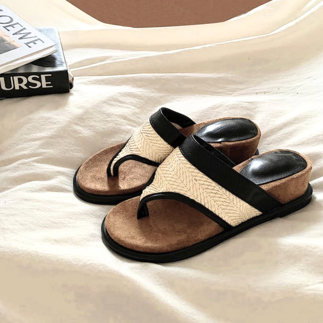 straw-style thong sandals 103023
